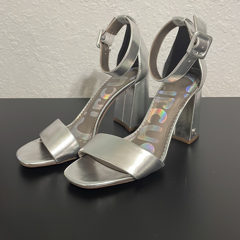 Circus by Sam Edelman Silver Chunky Heels Sz 8